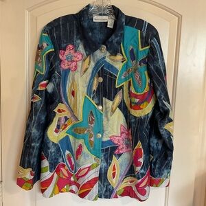 Colorful Floral Jean Jacket